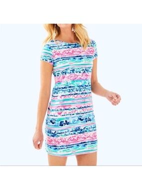 Lilly Pulitzer Marlowe Dress Small Make A Wave Pima Cotton Beach